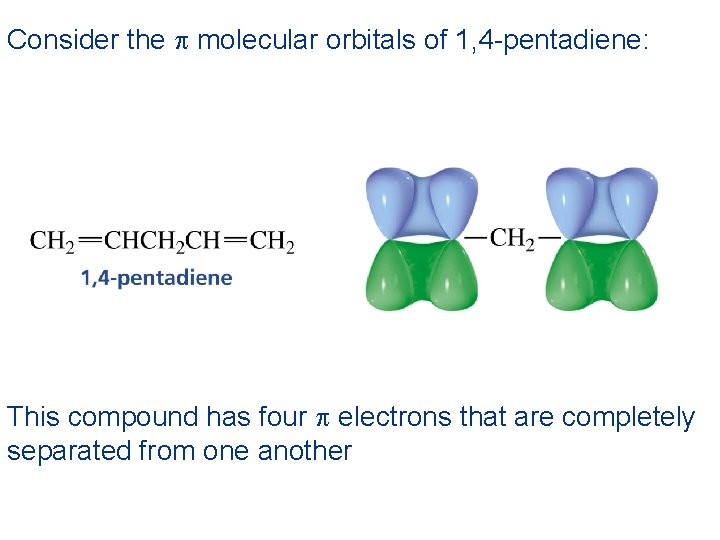 Consider the p molecular orbitals of 1, 4 -pentadiene: This compound has four p