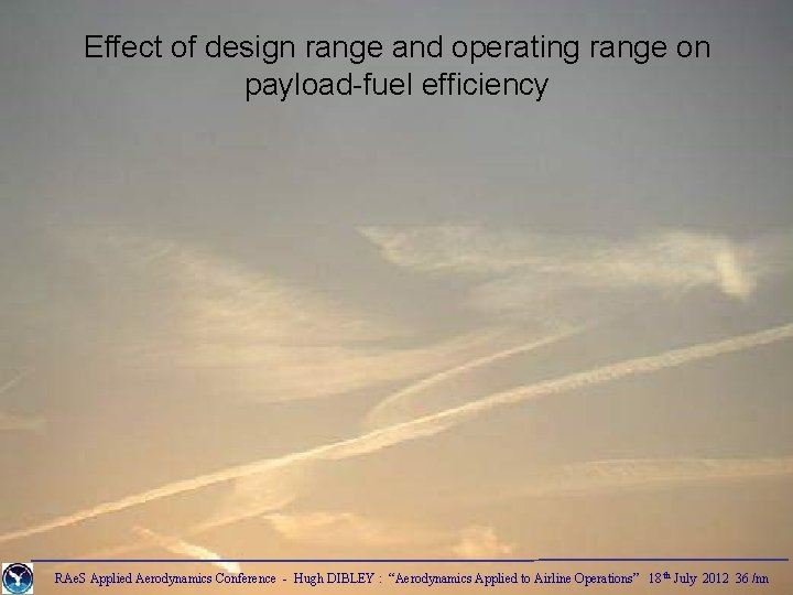 Effect of design range and operating range on payload-fuel efficiency RAe. S Applied Aerodynamics