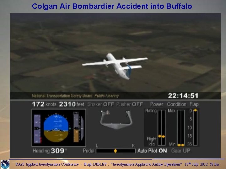 Colgan Air Bombardier Accident into Buffalo RAe. S Applied Aerodynamics Conference - Hugh DIBLEY
