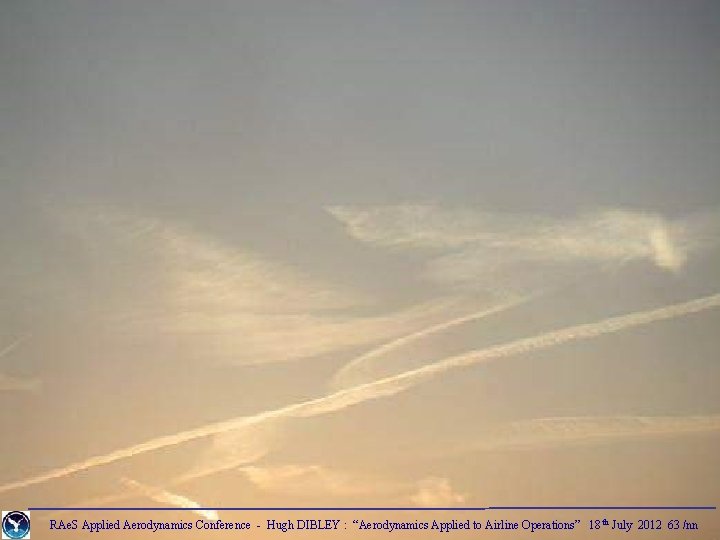 RAe. S Applied Aerodynamics Conference - Hugh DIBLEY : “Aerodynamics Applied to Airline Operations”