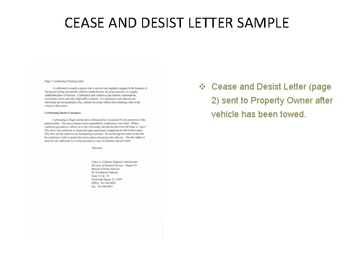 CEASE AND DESIST LETTER SAMPLE v Cease and Desist Letter (page 2) sent to