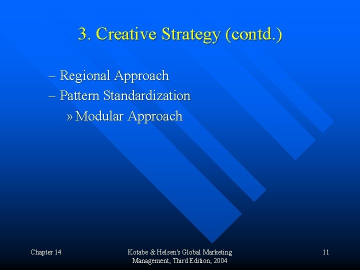3. Creative Strategy (contd. ) – Regional Approach – Pattern Standardization » Modular Approach
