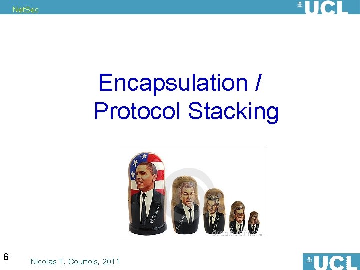 Net. Sec Encapsulation / Protocol Stacking 6 Nicolas T. Courtois, 2011 