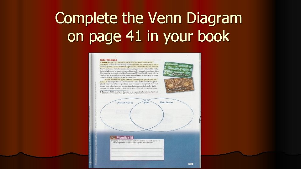 Complete the Venn Diagram on page 41 in your book 