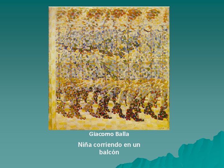 Giacomo Balla Niña corriendo en un balcón 