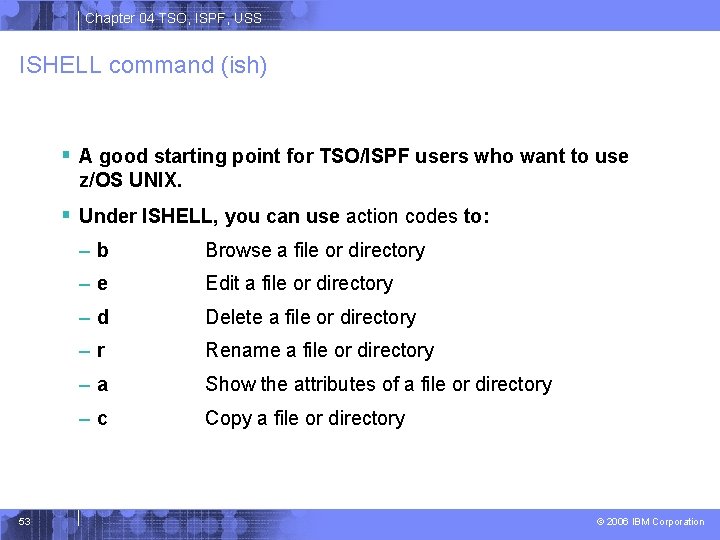 Chapter 04 TSO, ISPF, USS ISHELL command (ish) § A good starting point for