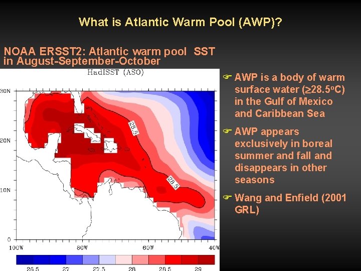 What is Atlantic Warm Pool (AWP)? NOAA ERSST 2: Atlantic warm pool SST in