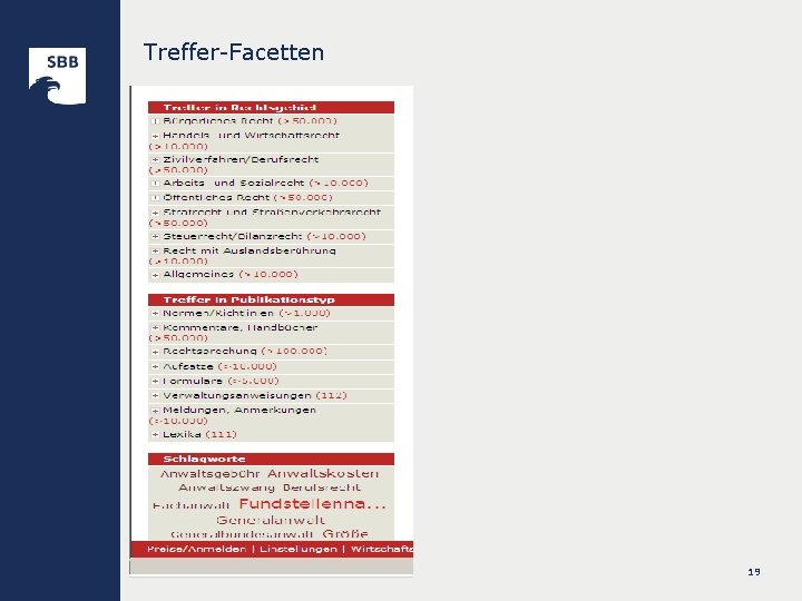 Treffer-Facetten 19 