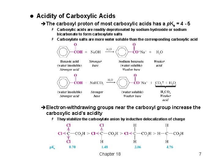l Acidity of Carboxylic Acids èThe carboxyl proton of most carboxylic acids has a