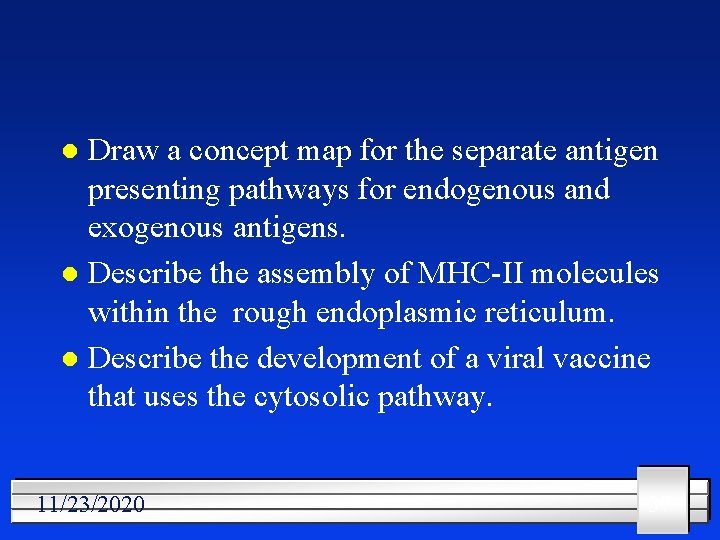 Draw a concept map for the separate antigen presenting pathways for endogenous and exogenous