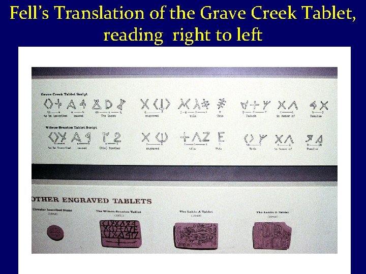 Fell’s Translation of the Grave Creek Tablet, reading right to left 