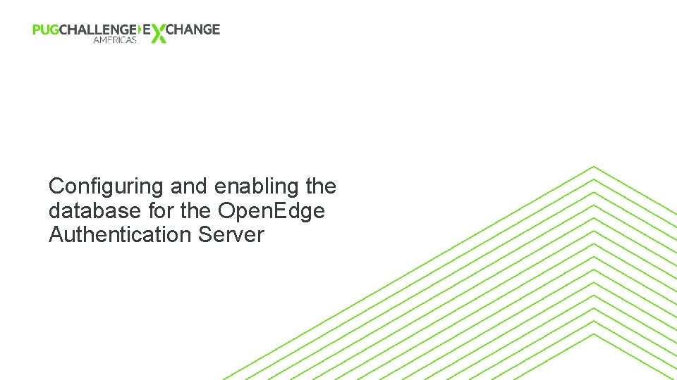 Configuring and enabling the database for the Open. Edge Authentication Server 13 