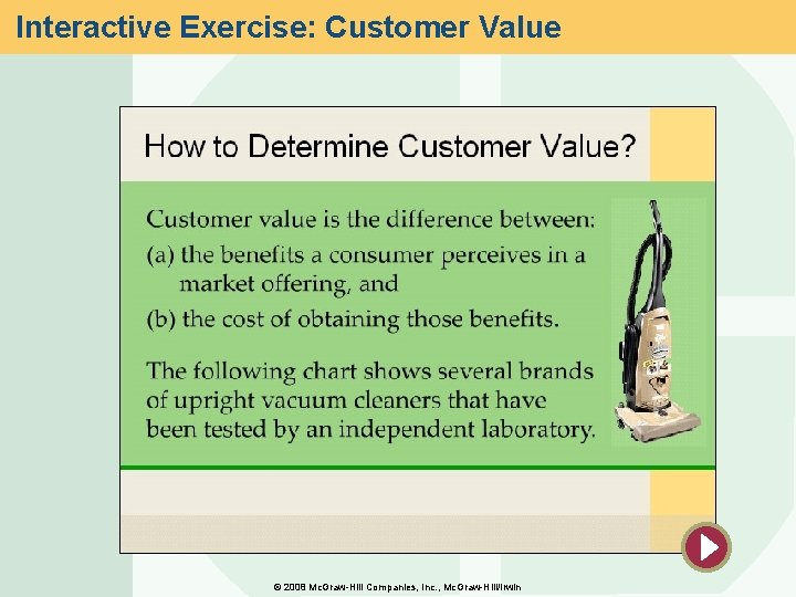 Interactive Exercise: Customer Value © 2008 Mc. Graw-Hill Companies, Inc. , Mc. Graw-Hill/Irwin 