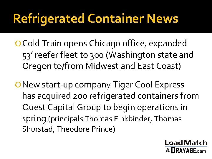 Refrigerated Container News Cold Train opens Chicago office, expanded 53’ reefer fleet to 300