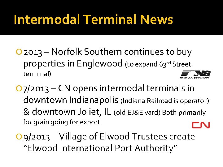 Intermodal Terminal News 2013 – Norfolk Southern continues to buy properties in Englewood (to