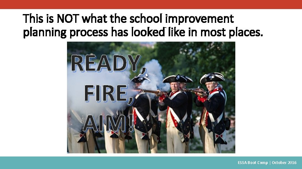 This is NOT what the school improvement planning process has looked like in most