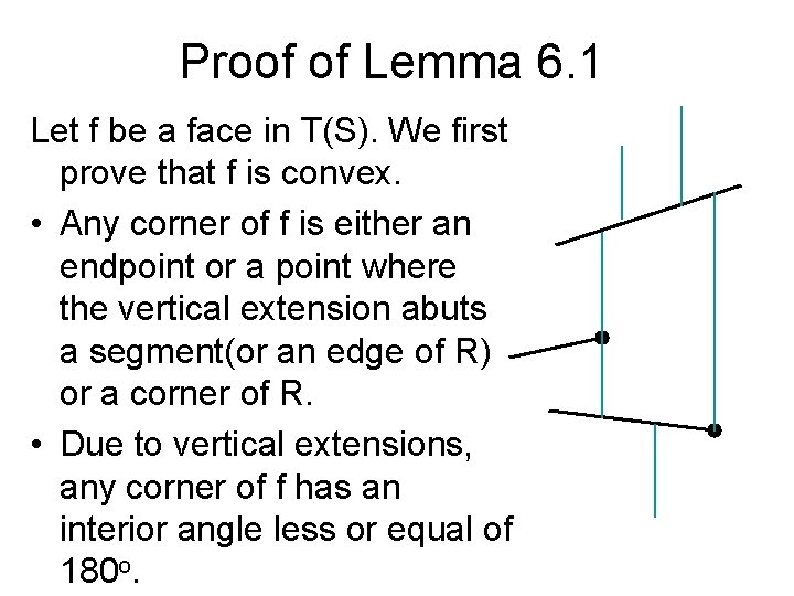 Proof of Lemma 6. 1 Let f be a face in T(S). We first