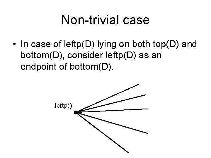 Non-trivial case • In case of leftp(D) lying on both top(D) and bottom(D), consider