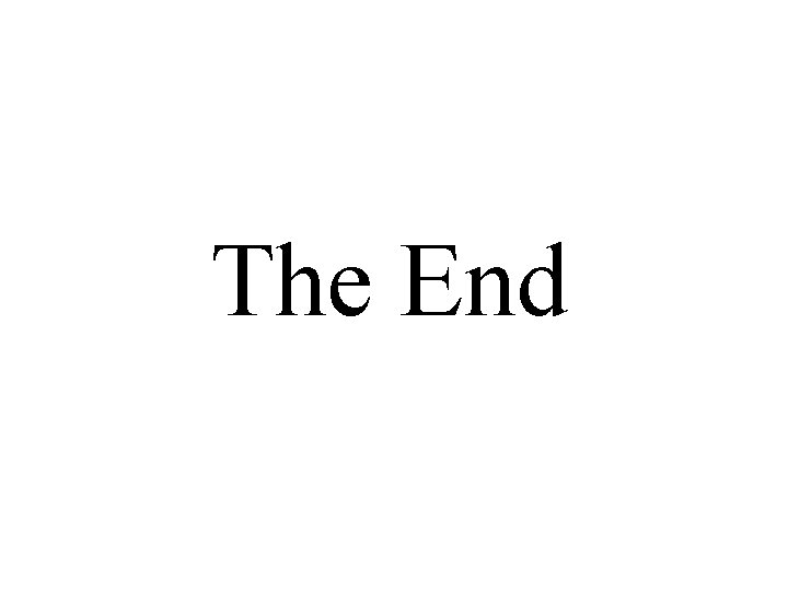 The End 