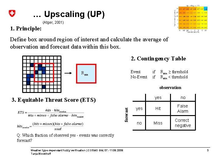 … Upscaling (UP) (Atger, 2001) 1. Principle: Define box around region of interest and