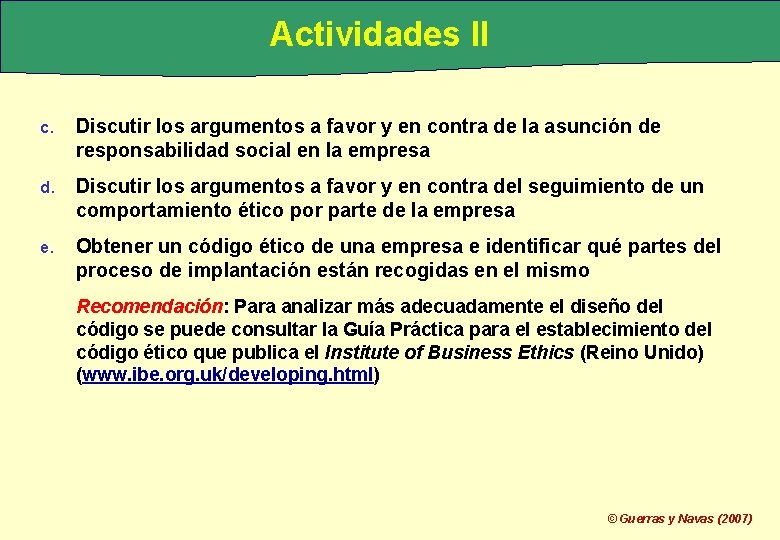 Actividades II c. Discutir los argumentos a favor y en contra de la asunción