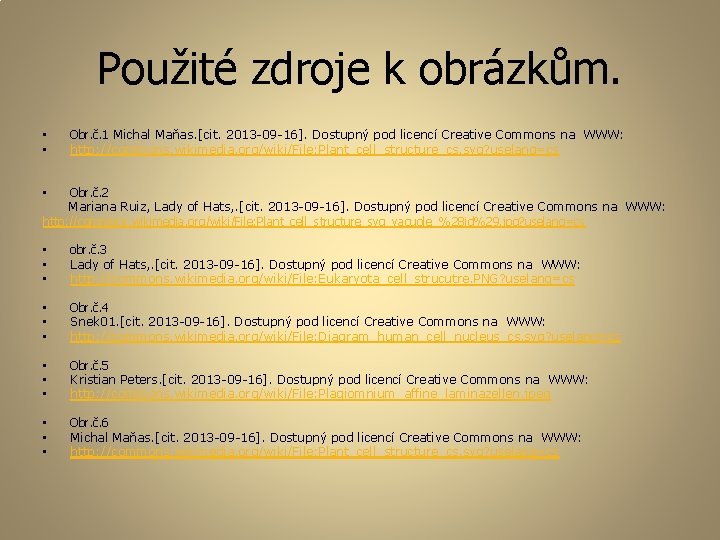 Použité zdroje k obrázkům. • • Obr. č. 1 Michal Maňas. [cit. 2013 -09