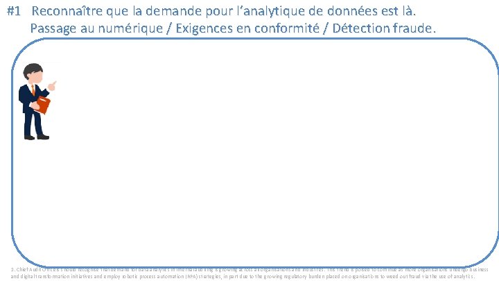 #1 Reconnaître que la demande pour l’analytique de données est là. Passage au numérique