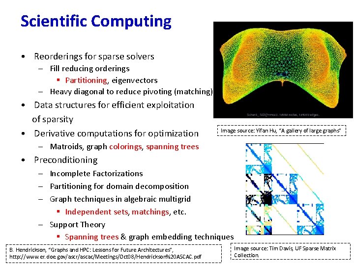 Scientific Computing • Reorderings for sparse solvers – Fill reducing orderings § Partitioning, eigenvectors