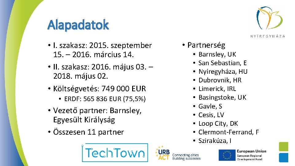 Alapadatok • I. szakasz: 2015. szeptember 15. – 2016. március 14. • II. szakasz: