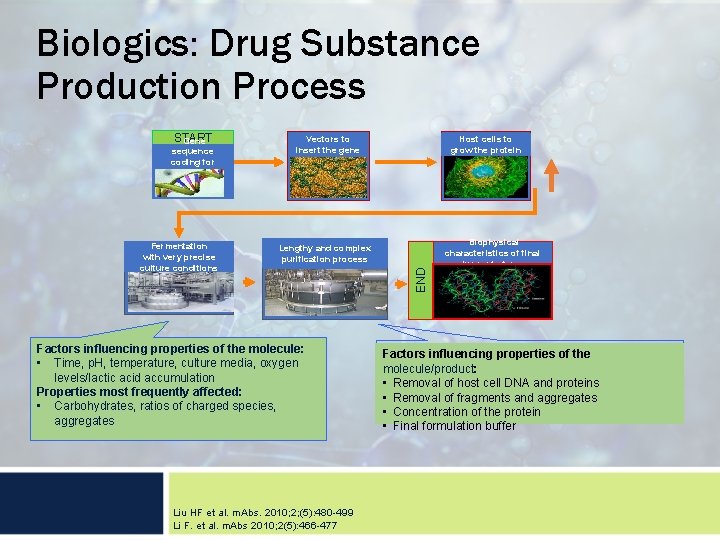 Biologics: Drug Substance Production Process Host cells to grow the protein Lengthy and complex