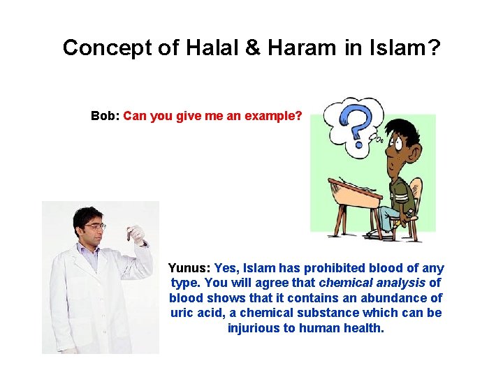 Concept of Halal & Haram in Islam? Bob: Can you give me an example?