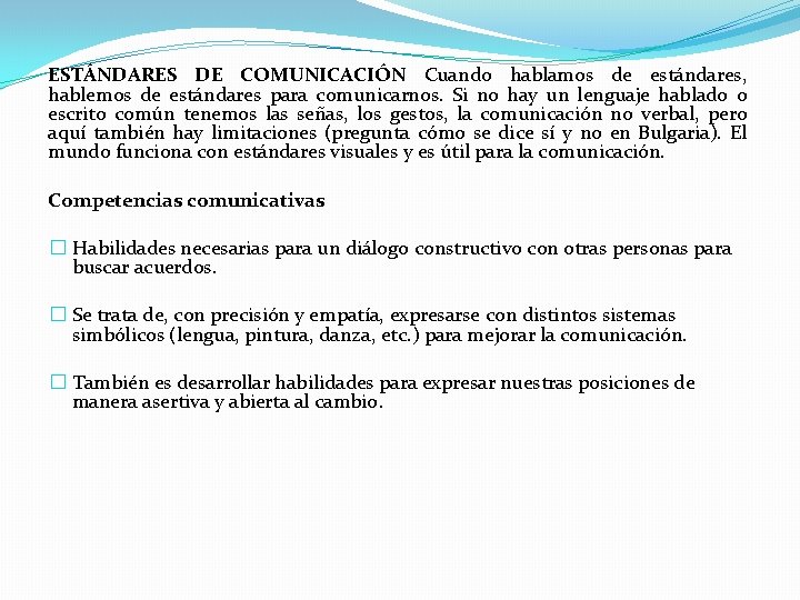 COMPONENTES CONCEPTUALES ESTNDARES Los estndares de competencias bsicas
