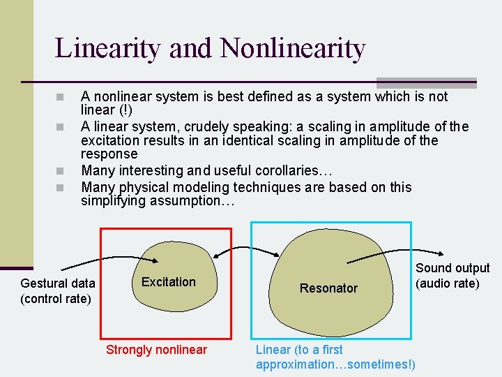 Linearity and Nonlinearity n n A nonlinear system is best defined as a system