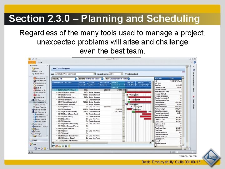 Section 2. 3. 0 – Planning and Scheduling Regardless of the many tools used