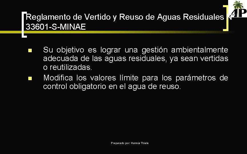Reglamento de Vertido y Reuso de Aguas Residuales N° 33601 -S-MINAE n n Su