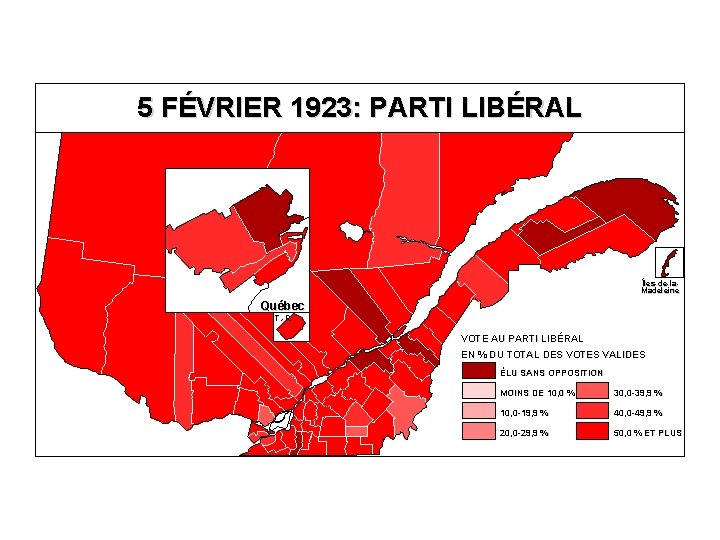 5 FÉVRIER 1923: PARTI LIBÉRAL Îles-de-la. Madeleine Québec T. -R. VOTE AU PARTI LIBÉRAL