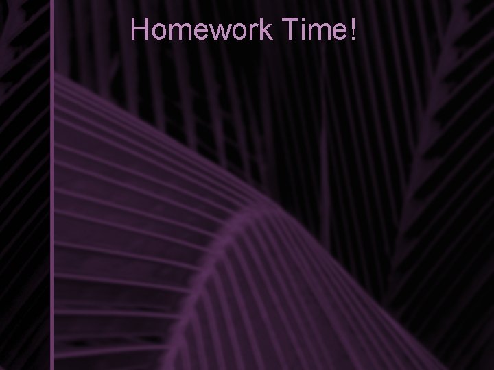 Homework Time! 