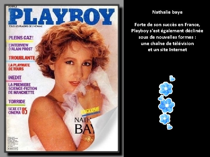 Nathalie baye Forte de son succès en France, Playboy s'est également déclinée sous de