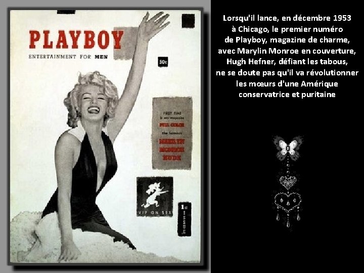 Lorsqu'il lance, en décembre 1953 à Chicago, le premier numéro de Playboy, magazine de