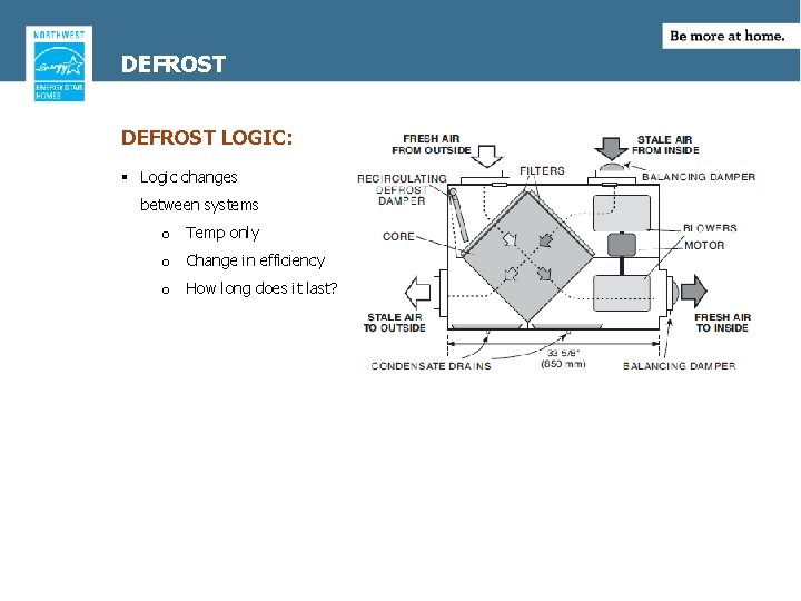 DEFROST LOGIC: § Logic changes between systems o Temp only o Change in efficiency