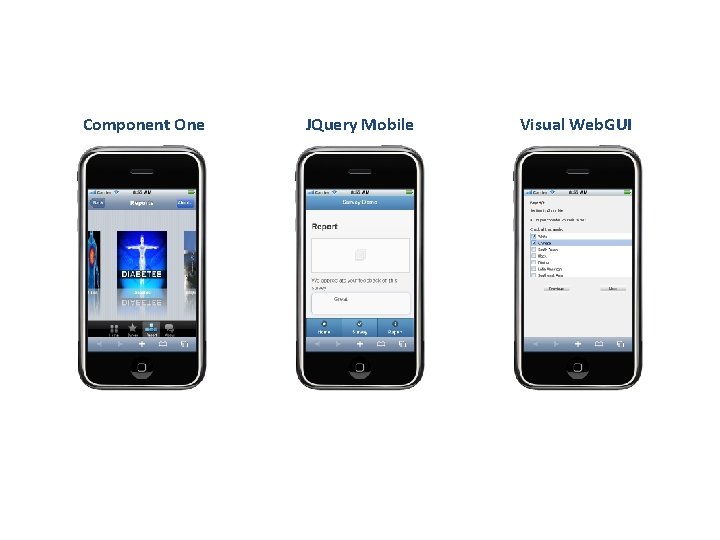 Component One JQuery Mobile Visual Web. GUI 