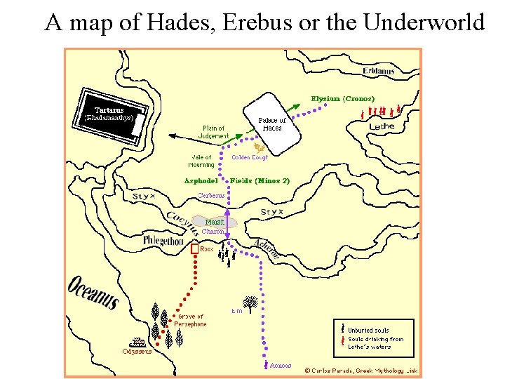 A map of Hades, Erebus or the Underworld 