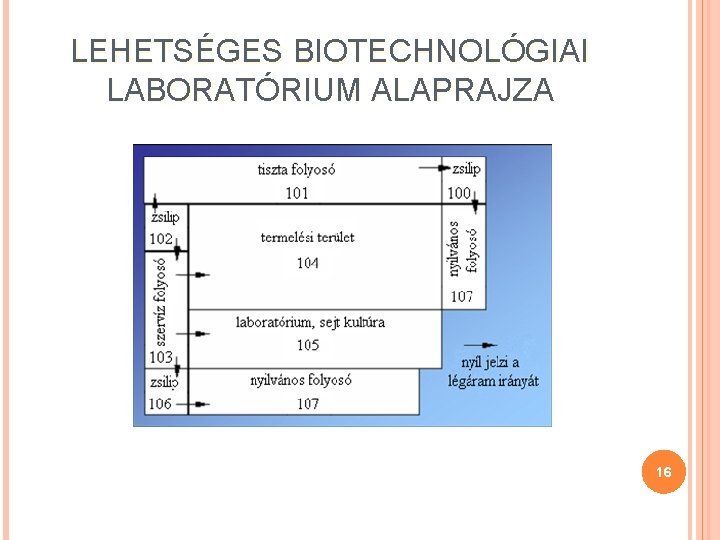 LEHETSÉGES BIOTECHNOLÓGIAI LABORATÓRIUM ALAPRAJZA 16 