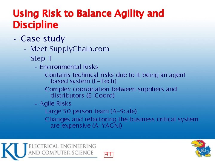 Using Risk to Balance Agility and Discipline • Case study Meet Supply. Chain. com