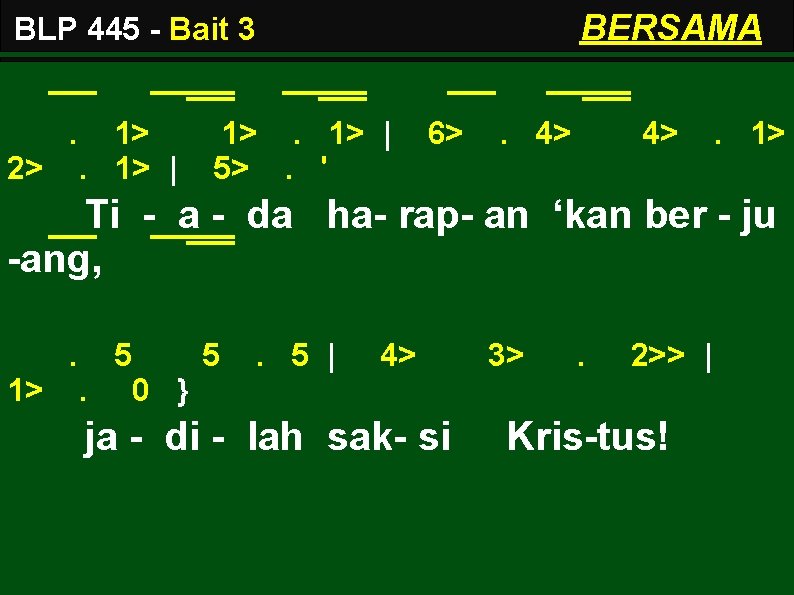 BERSAMA BLP 445 - Bait 3. 2> 1>. 1> | 5>. ' 6> .