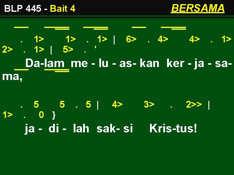 BERSAMA BLP 445 - Bait 4. 2> 1>. 1> | 5>. ' 6> .