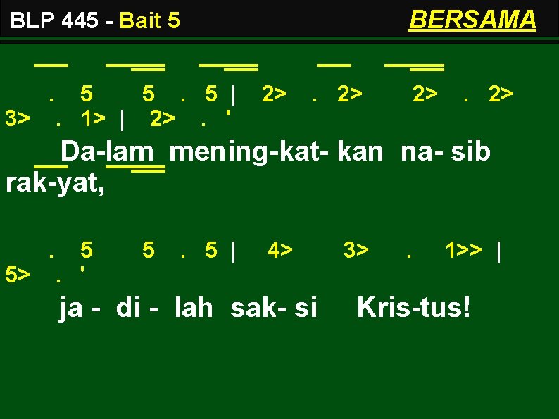 BERSAMA BLP 445 - Bait 5. 3> 5 5. 5 |. 1> | 2>.