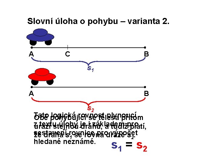 Slovní úloha o pohybu – varianta 2. A B C s 1 A B