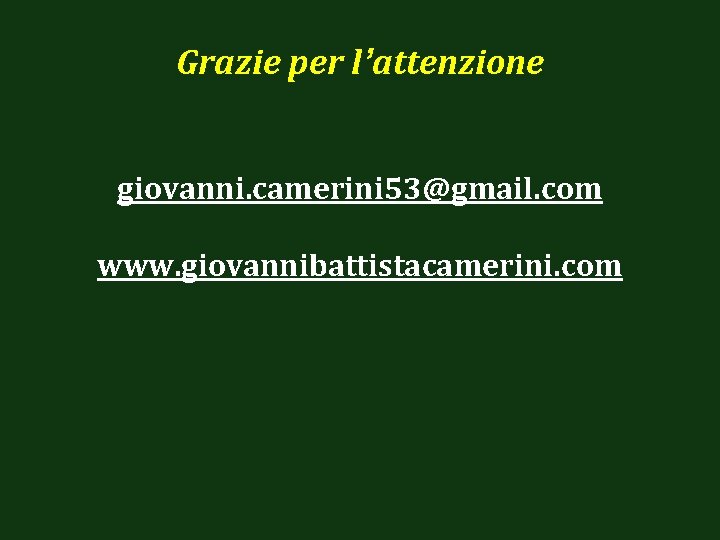 Grazie per l’attenzione giovanni. camerini 53@gmail. com www. giovannibattistacamerini. com 