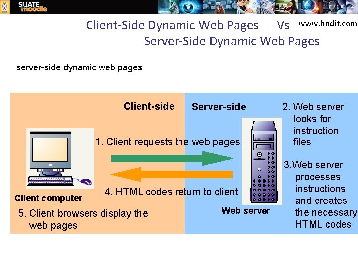 Client‐Side Dynamic Web Pages Vs www. hndit. com Server‐Side Dynamic Web Pages server-side dynamic